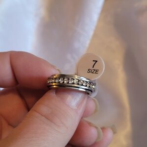 🌹Buy 1 Get 1 Free🌹stainless Steel Spinner Ring Size 7